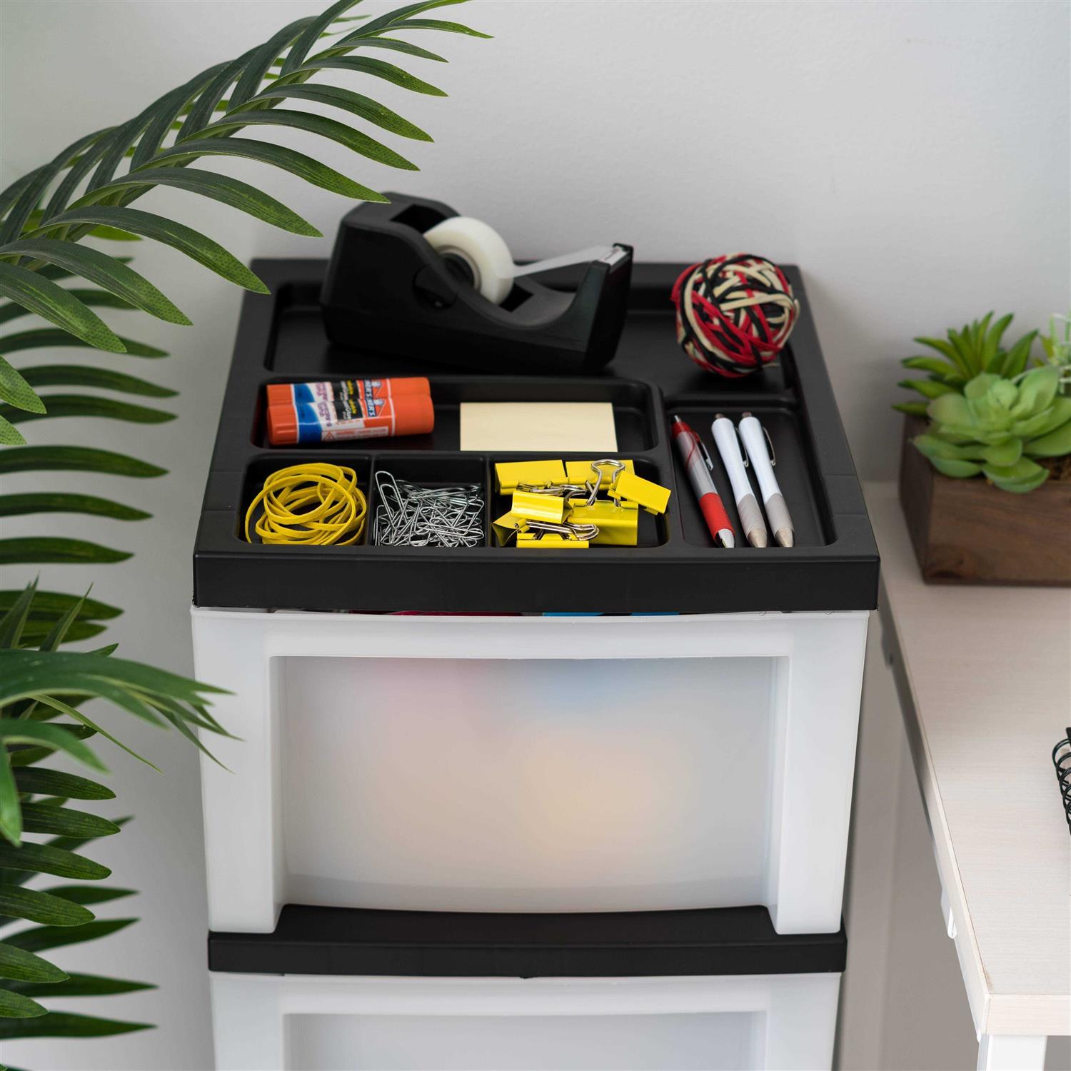 Iris 4 Drawer Storage Cart with Organizer Top - Image 4