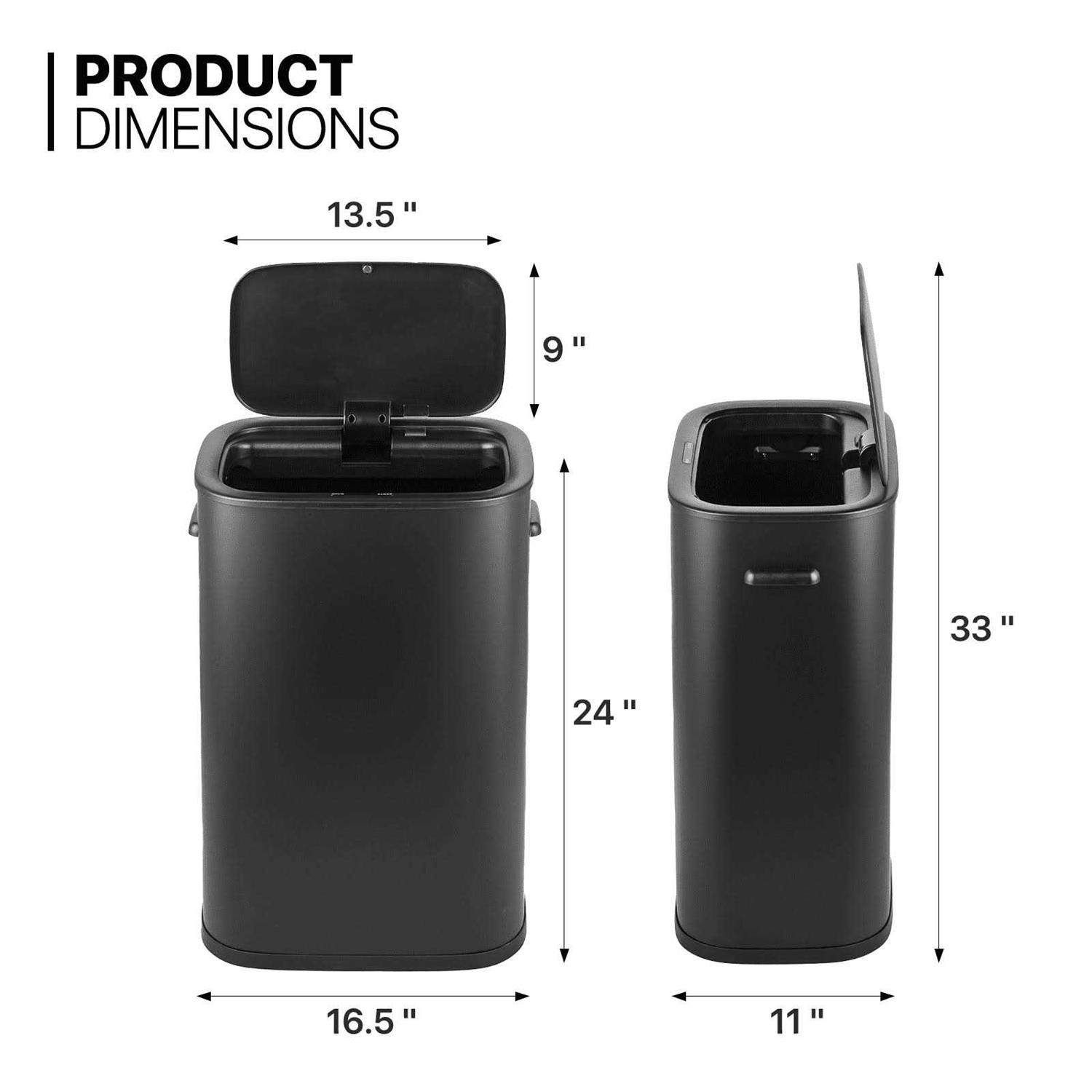 MoNiBloom 14.5 Gallon Kitchen Trash Can Automatic Garbage Can Motion Sensor - Image 3