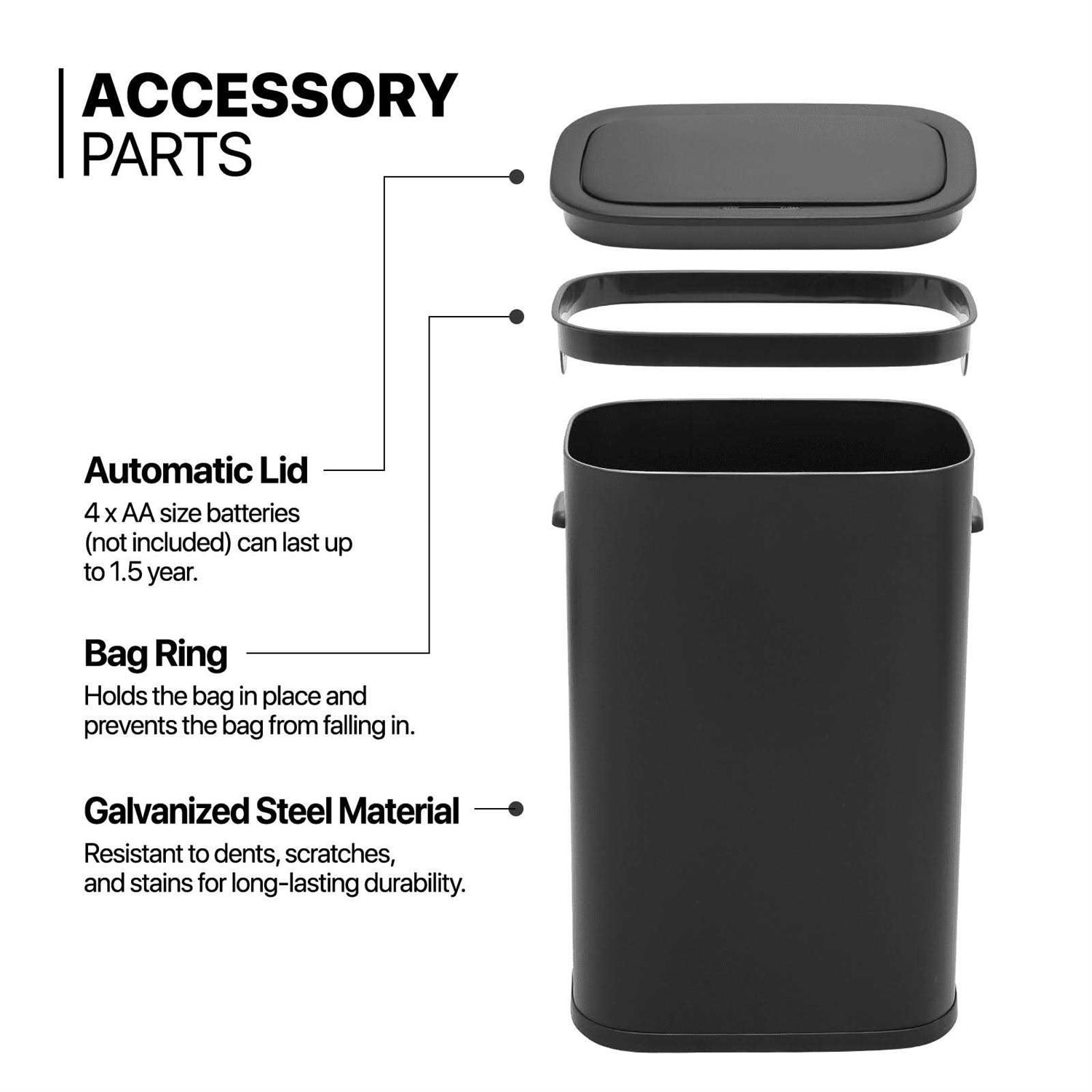 MoNiBloom 14.5 Gallon Kitchen Trash Can Automatic Garbage Can Motion Sensor - Image 5