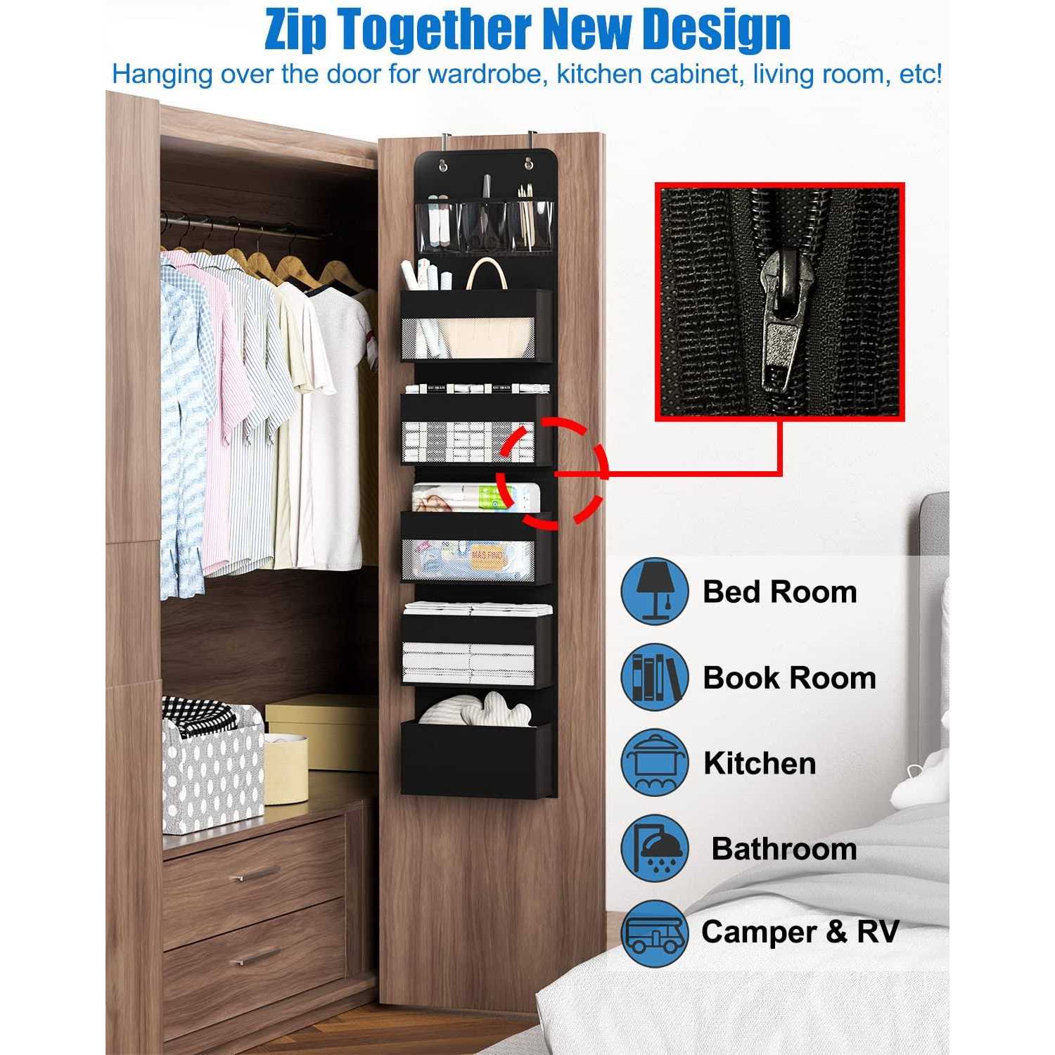 Hioya Over Door Organizer 6 Shelf Camper Storage RV Bathroom Storage - Image 2
