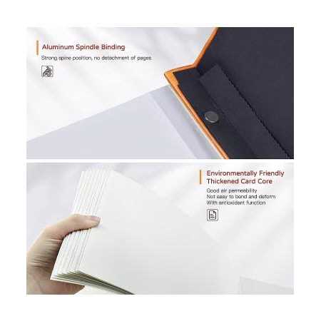 Popotop Large Photo Album Self Adhesive 4x6 5x7 8x10 Scrapbook Album Diy Pages Picture Book,Gifts for Mom,Family Baby and Wedding,with Metal Pen - Image 2