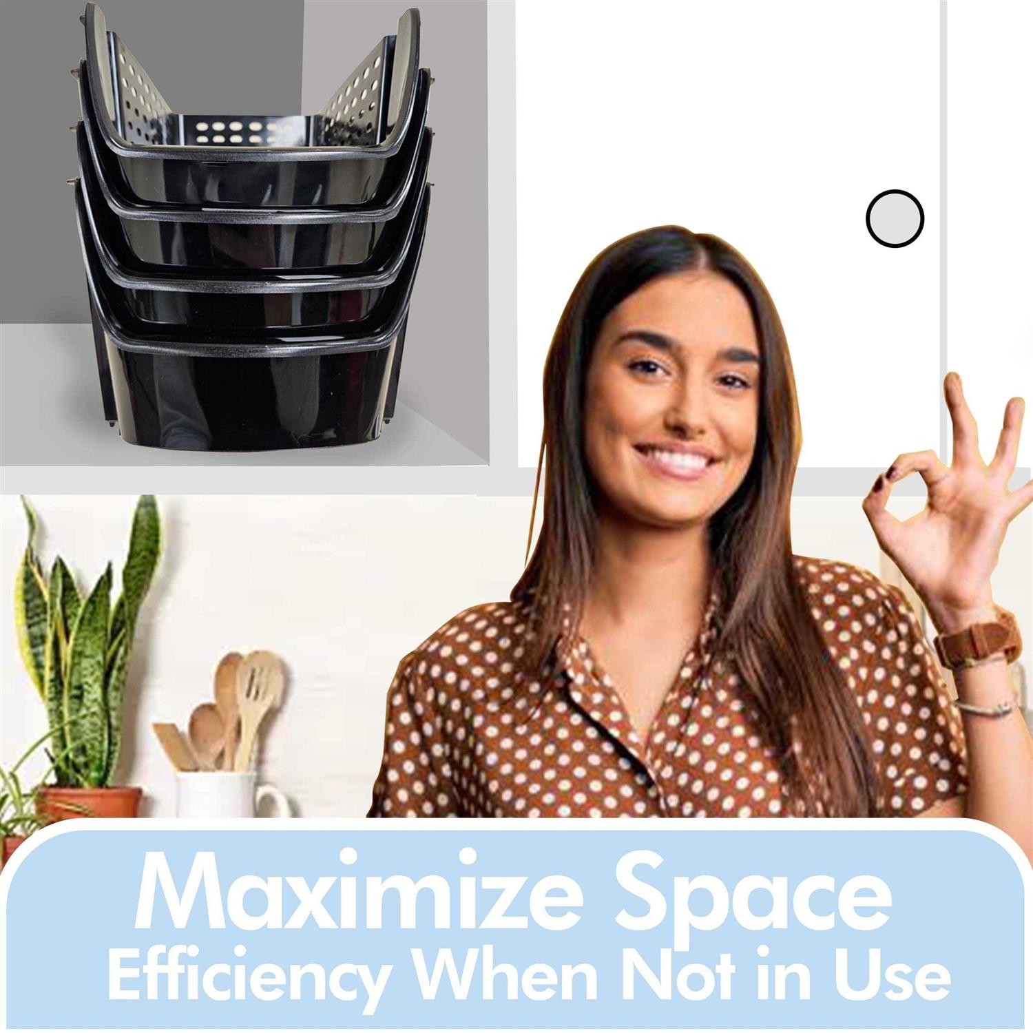 Skywin Plastic Stackable Storage Bins for Pantry Stackable Bins for Organizing Food, Kitchen, and Bathroom Essentials - Image 3