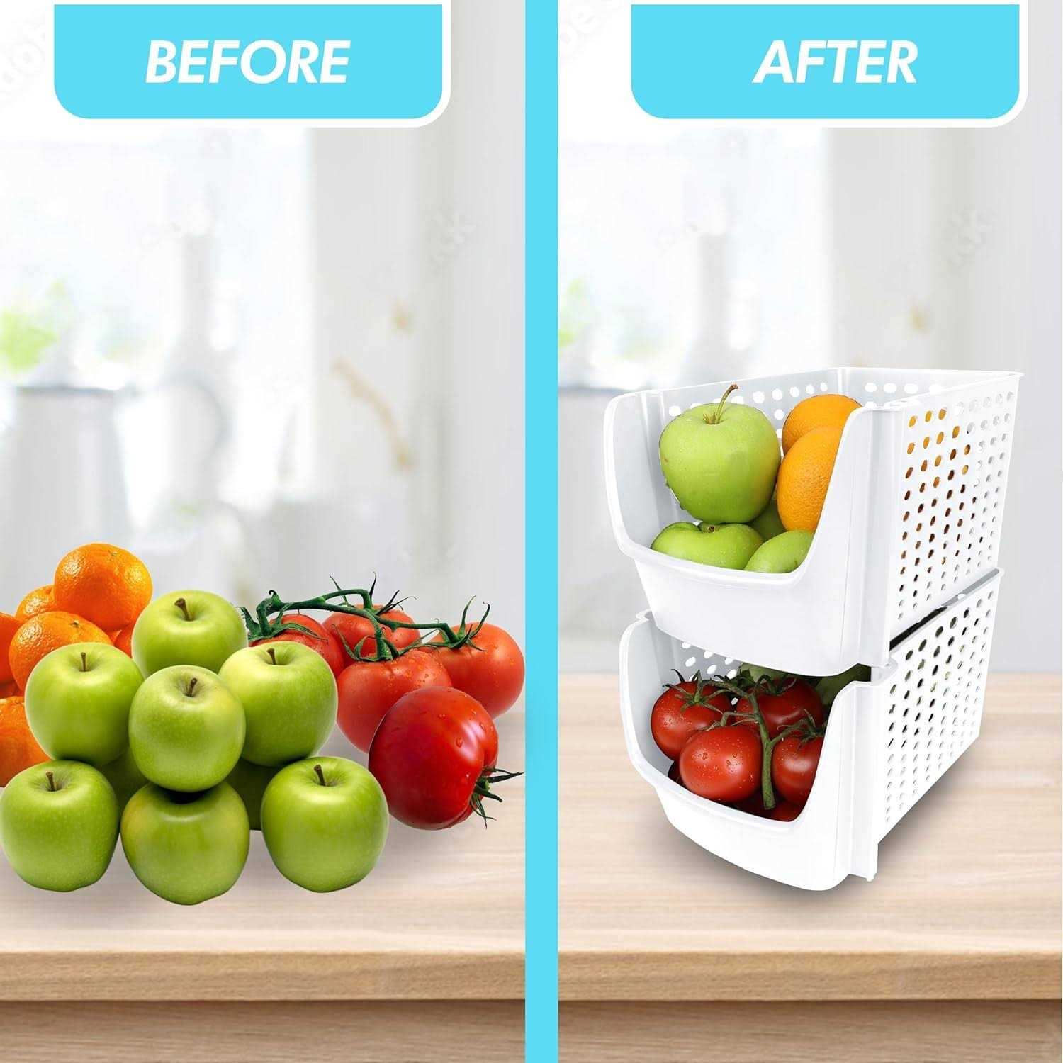 Alternative view of Skywin Plastic Stackable Storage Bins for Pantry Stackable Bins for Organizing Food, Kitchen, and Bathroom Essentials