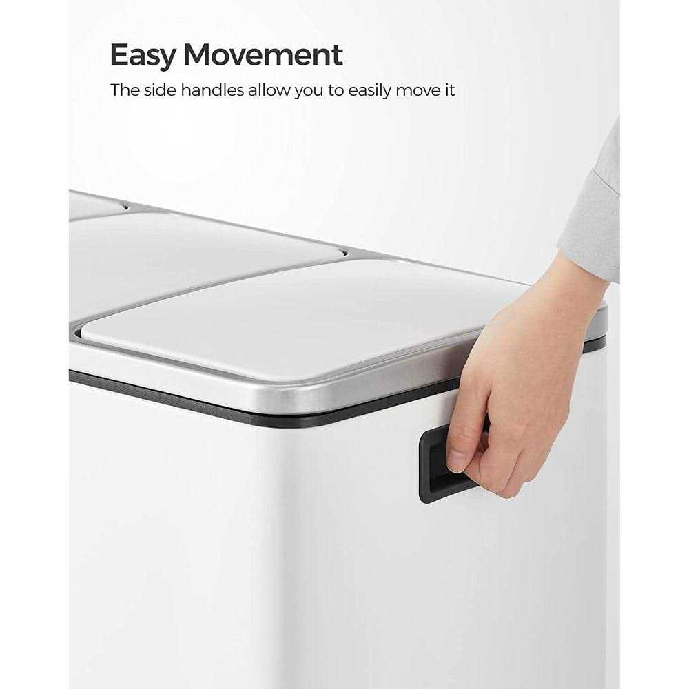 Songmics ULTB54NL Trash Can 3 x 4.8 Gallon Garbage Can - Image 5