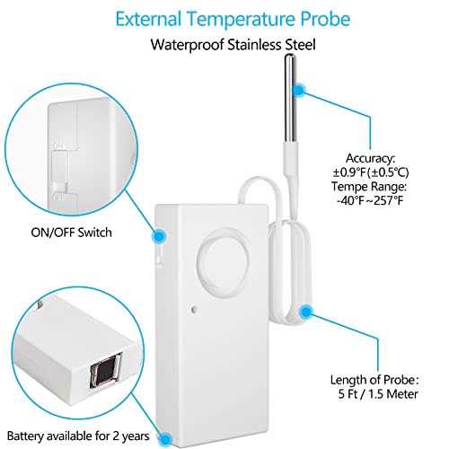 MOCREO Local Audible Freezer Alarm Bluetooth Refrigerator Thermometer Temperature Sensor with Max/Min Temperature Monitoring for Fridge - Image 3