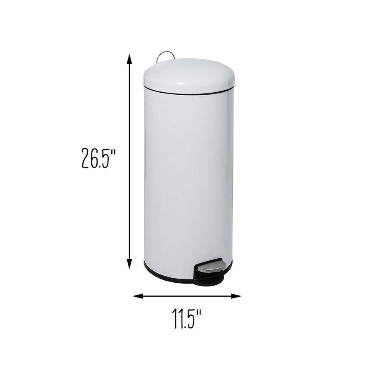 Honey-Can-Do 30L Retro Step Trash Can White - Image 2