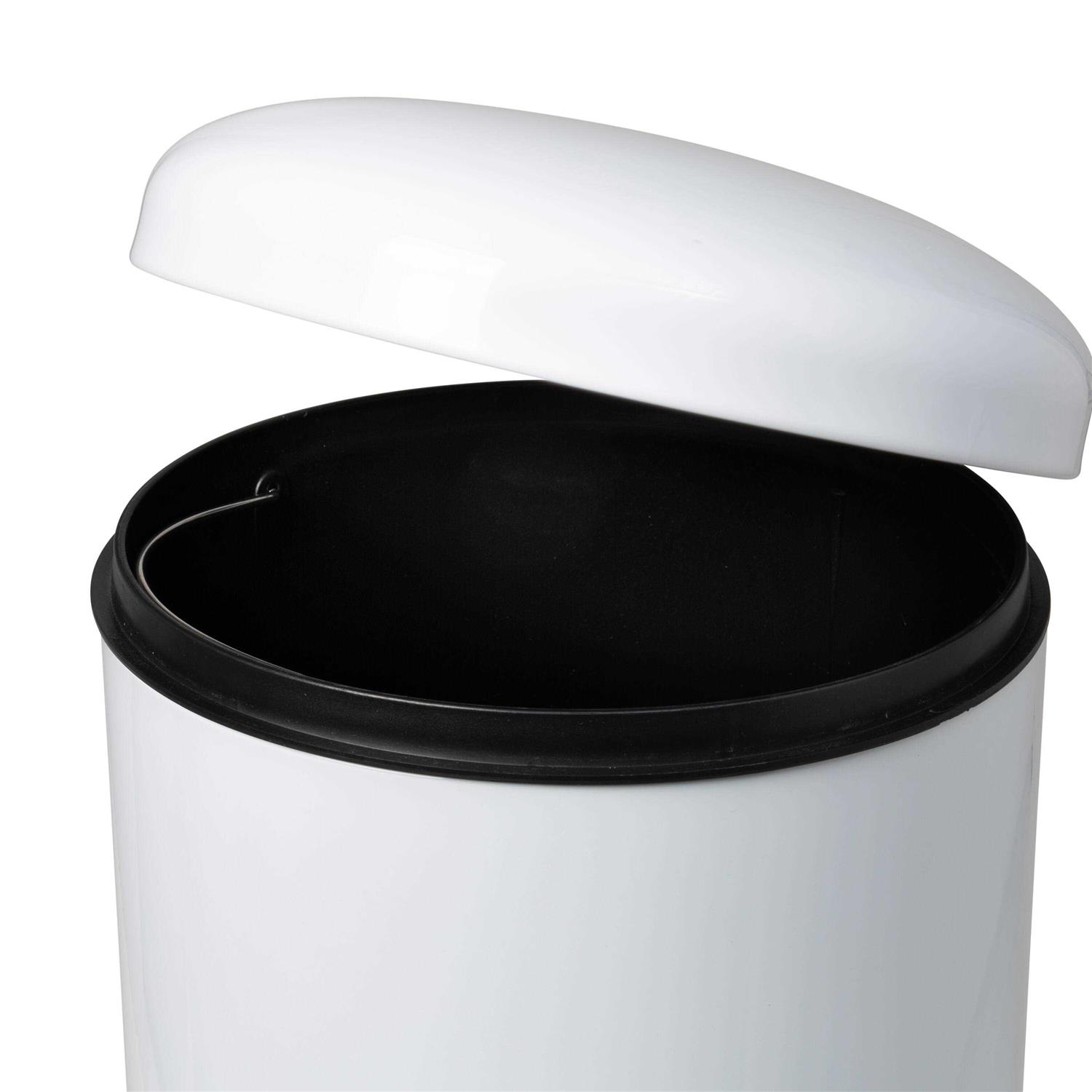 Honey-Can-Do 30L Retro Step Trash Can White - Image 5