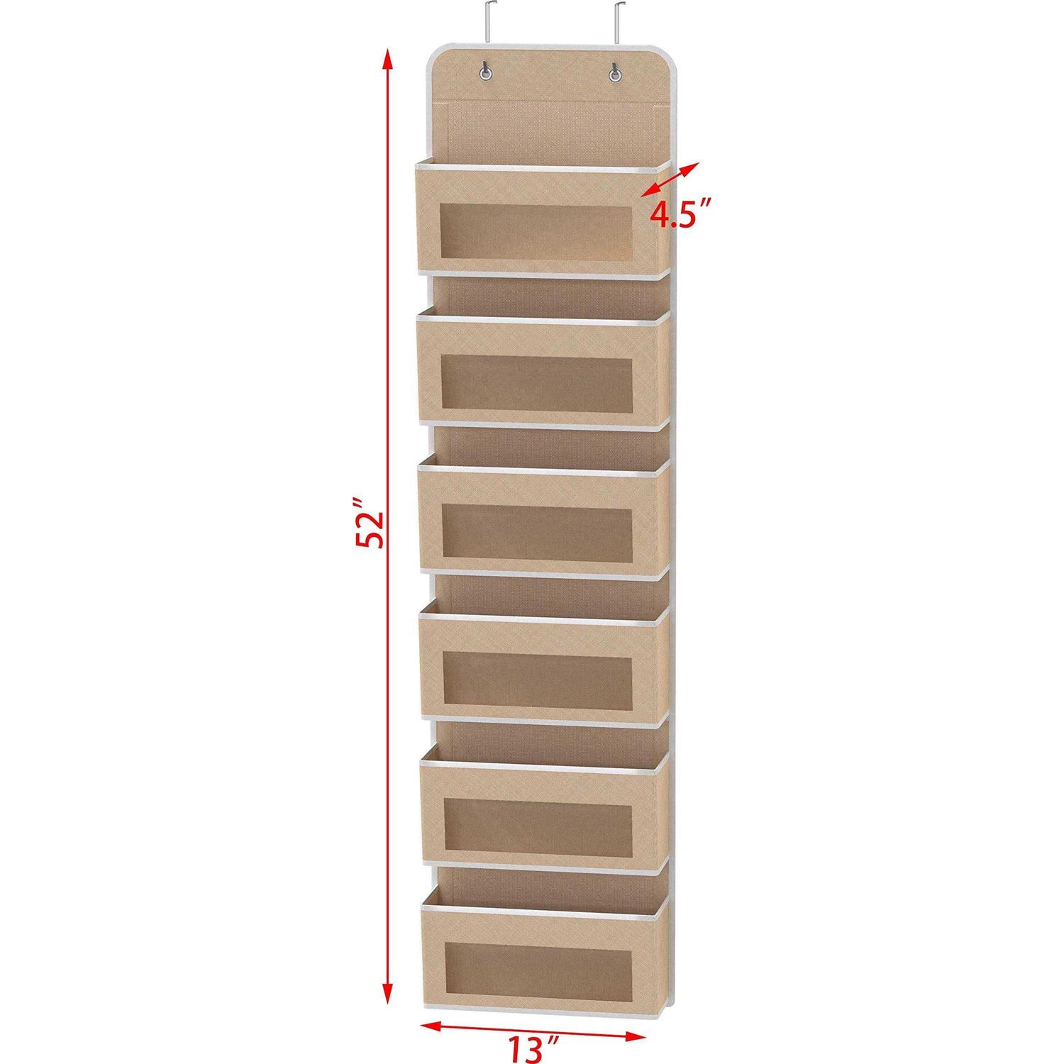 Simple Houseware Over Door/Wall Mount 6 Clear Window Pocket Organizer - Image 2