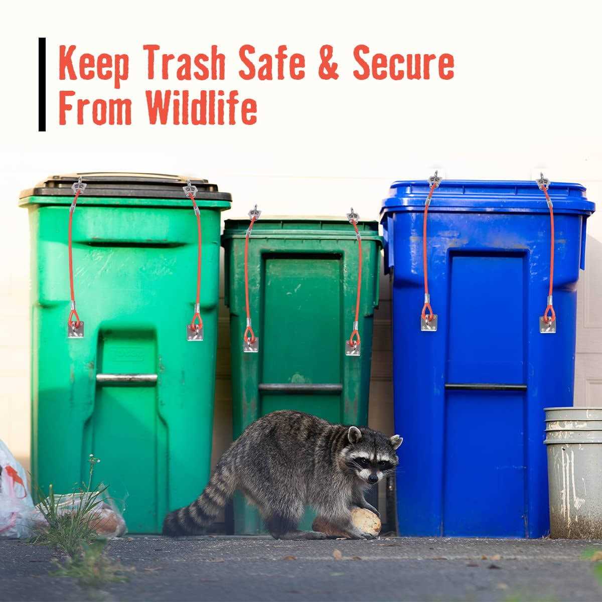 Jayour 2 Piece Trash Can Lid Locks Keep Garbage Can Secure & Animal Proof - Image 2