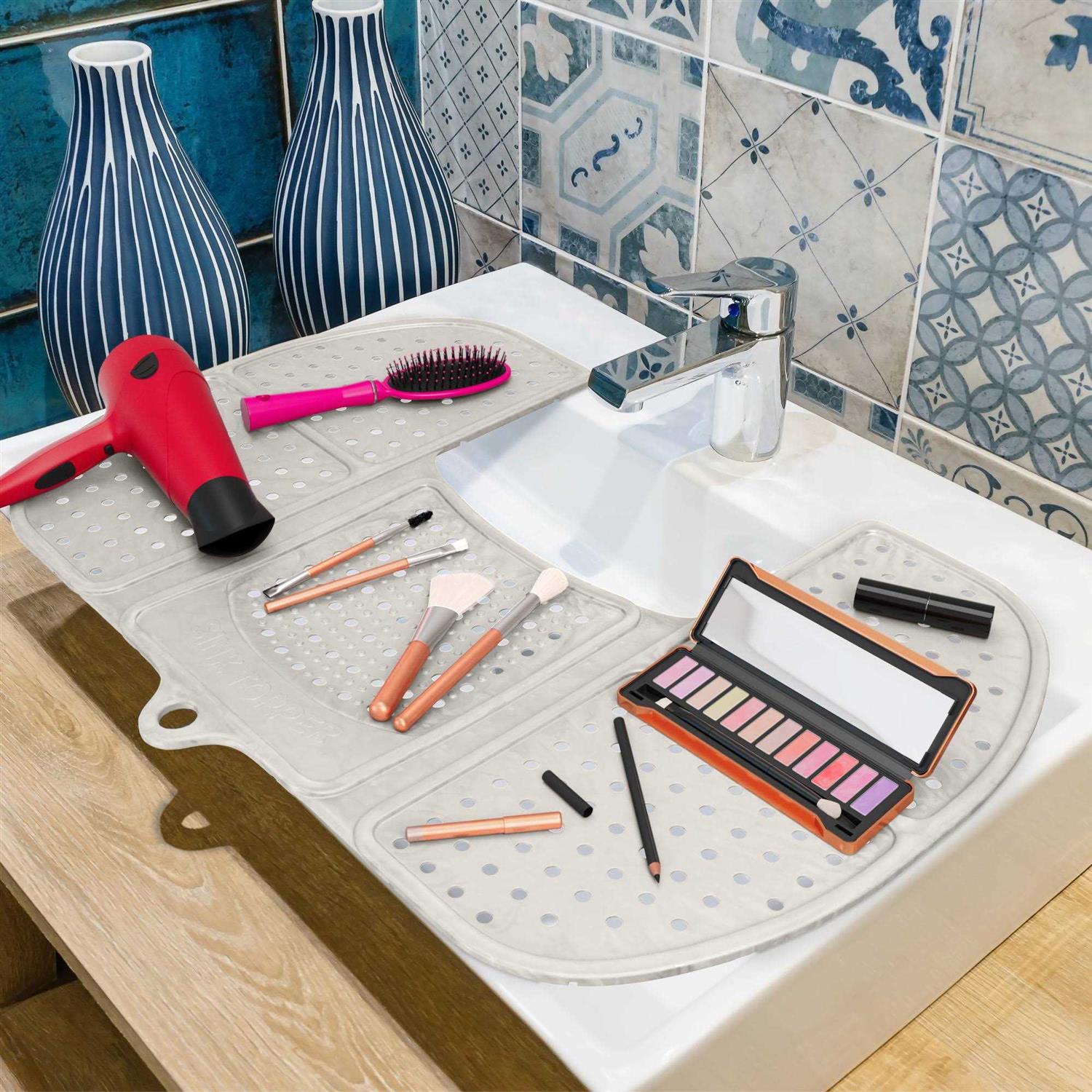 Sink Topper Cover for Bathroom Counter Spaces Organizer Makeup Mat - Image 2