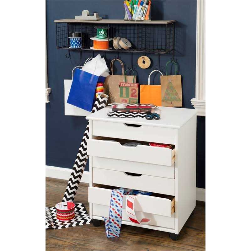 Riverbay Furniture Six Drawer Wood Rolling Cart RF-5018 - Image 2