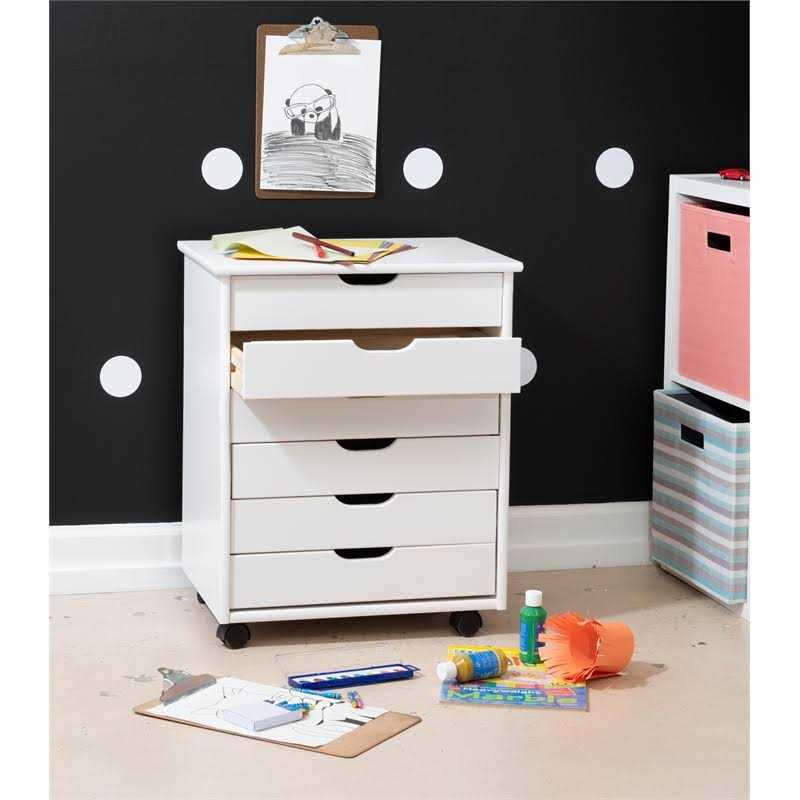 Riverbay Furniture Six Drawer Wood Rolling Cart RF-5018 - Image 5