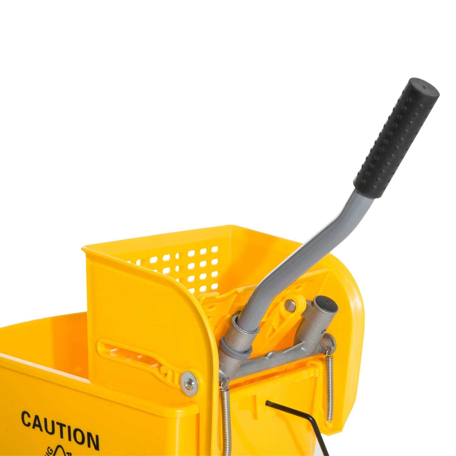 HOMCOM 5 Gallon Janitor Mop Bucket w/ Down Press Wringer and Wheels - Image 4