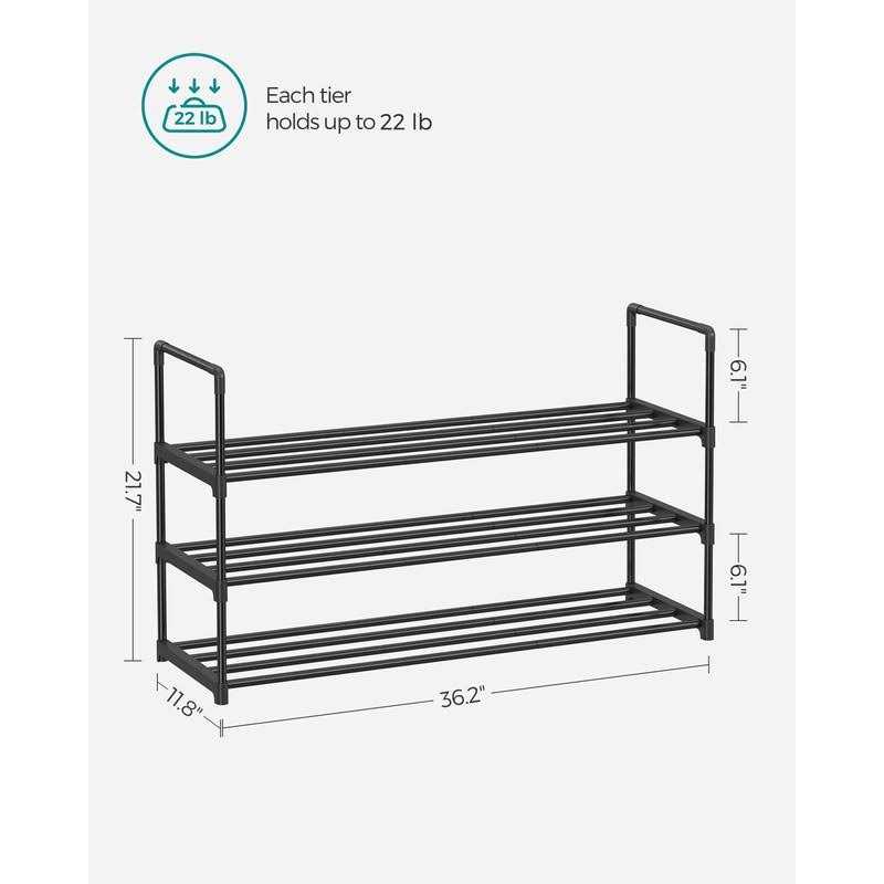 Songmics Shoe Rack 3-Tier Shoe Storage Organizer - Image 2