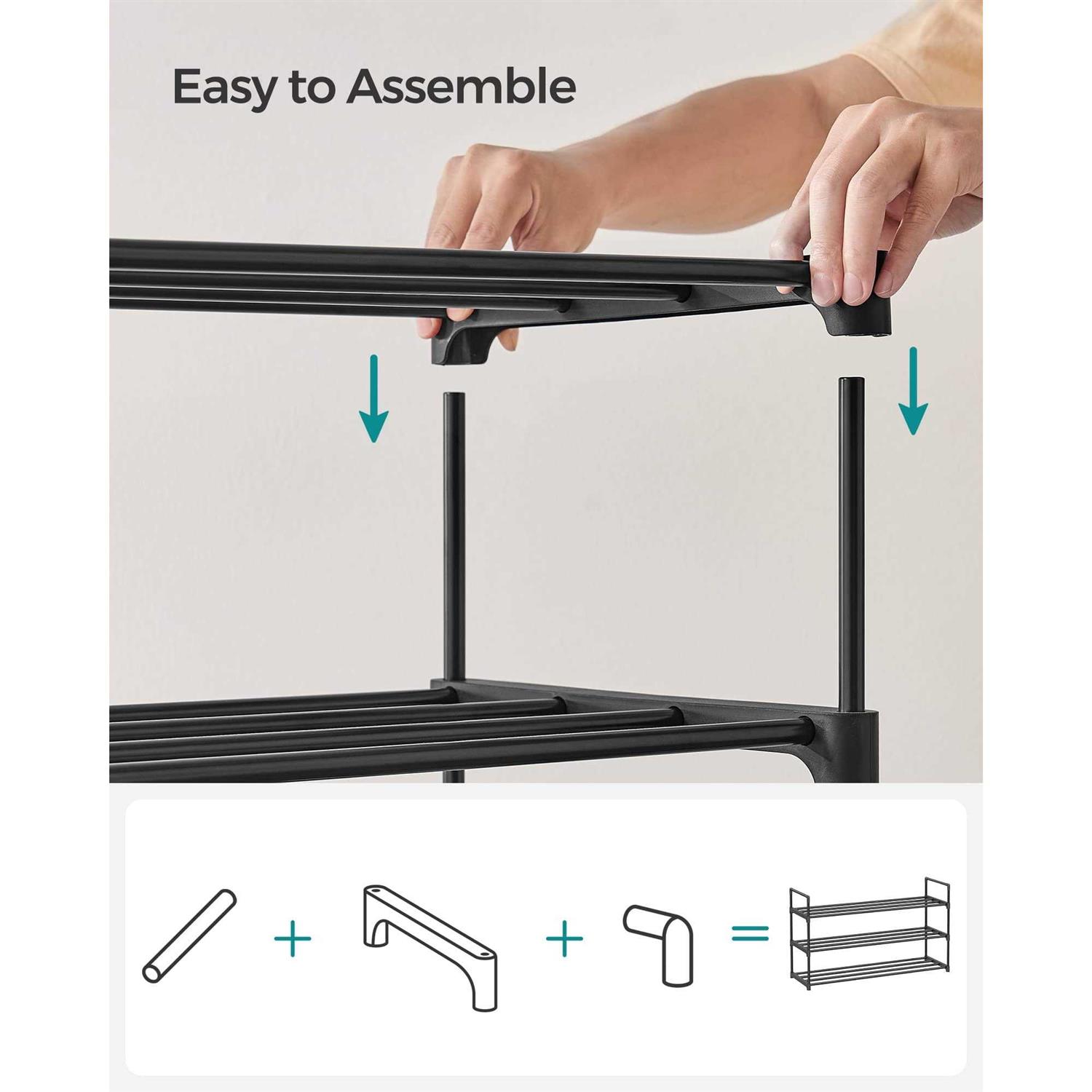 Songmics Shoe Rack 3-Tier Shoe Storage Organizer - Image 4