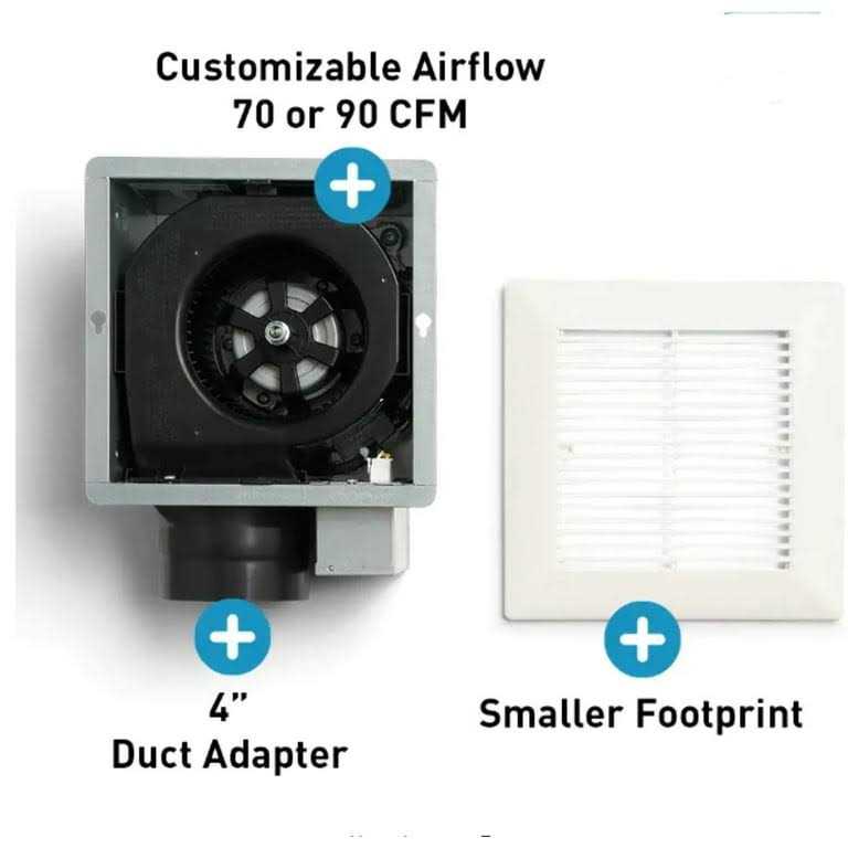 Panasonic Whisper Mighty Pick-A-Flow 70/90 CFM Ceiling/Wall Bathroom Exhaust Fan - Image 4