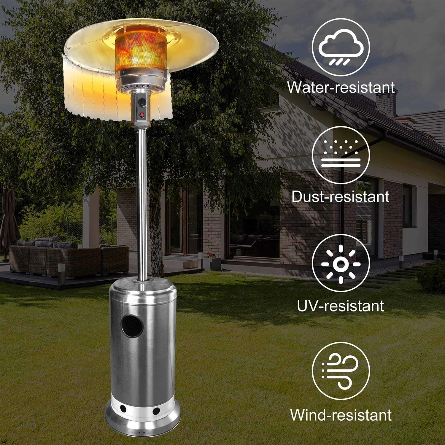 MP mypole Patio Heater Reflector Shield, Upgraded 12 Height Heat Focusing Reflector for Round Natural Gas and Propane Patio Heaters - Image 2