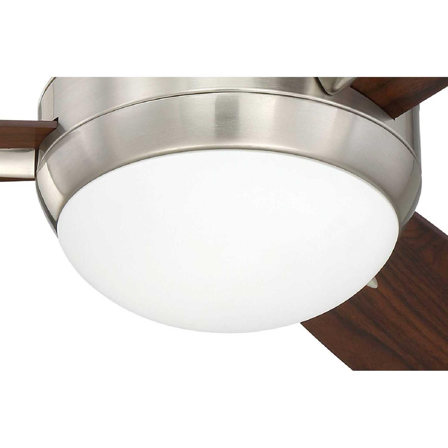Harbor Breeze Beach Creek 44-in Brushed Nickel LED Indoor Downrod or Flush Mount Ceiling Fan with Light Remote - Image 4
