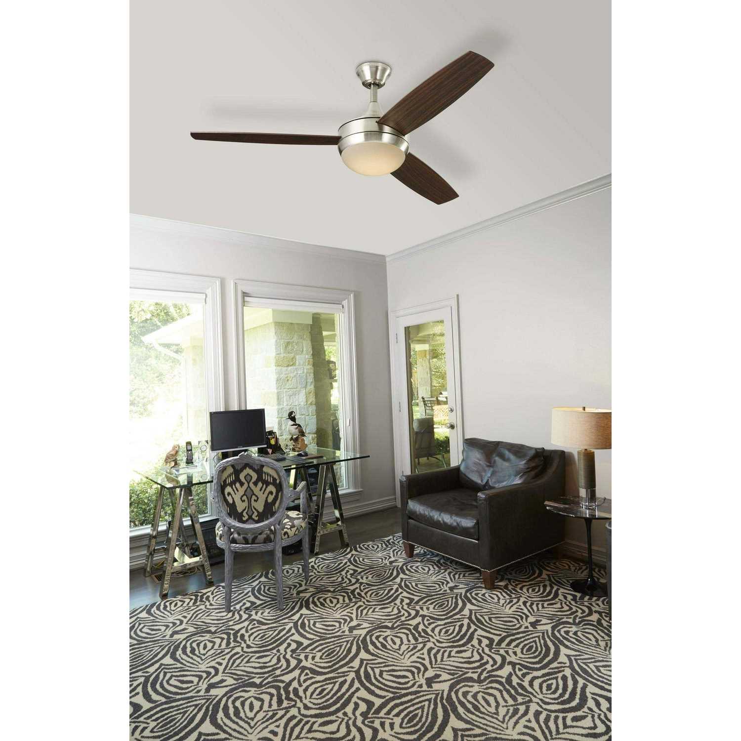 Harbor Breeze Beach Creek 44-in Brushed Nickel LED Indoor Downrod or Flush Mount Ceiling Fan with Light Remote - Image 3