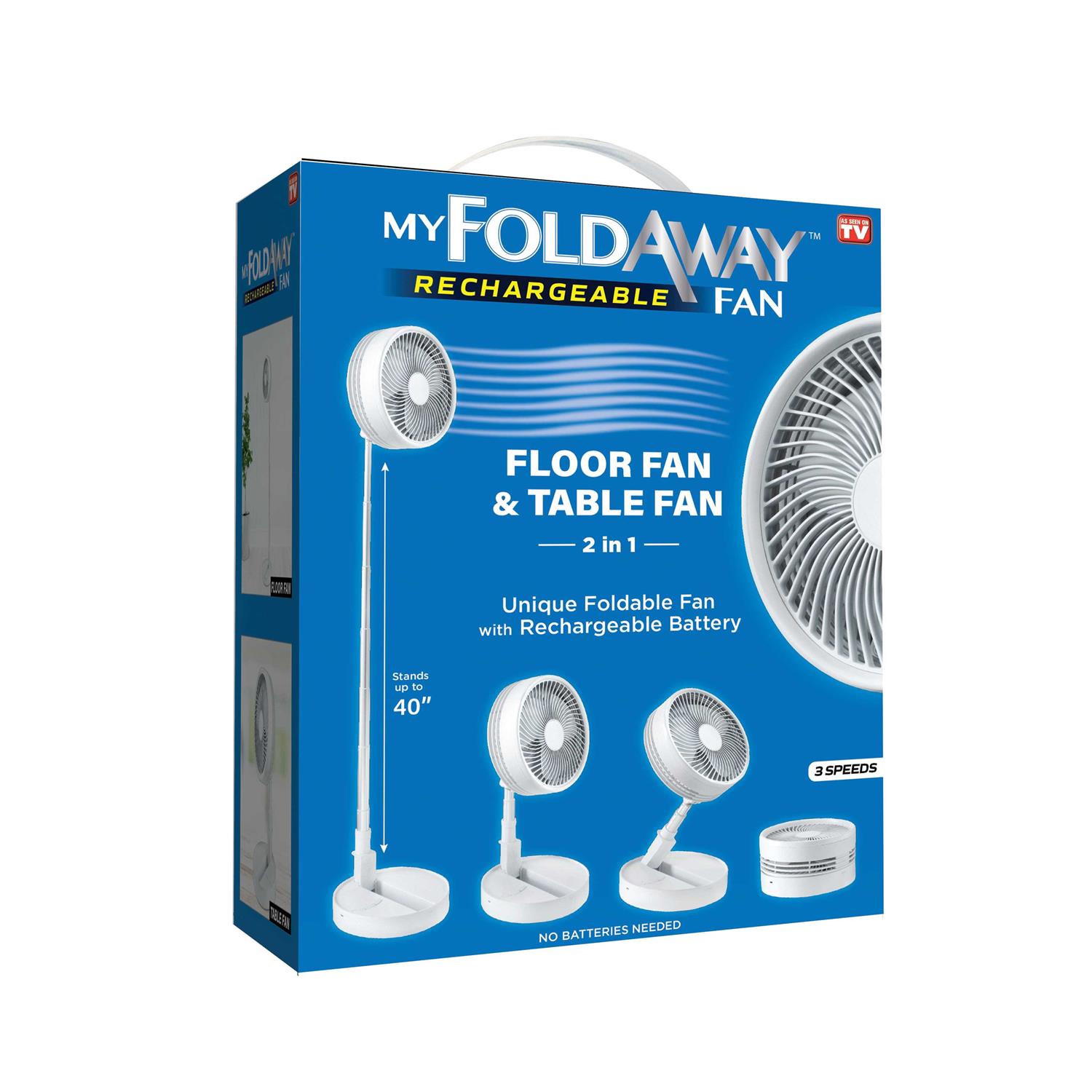 My Fold Away Fan Rechargeable 2 in 1