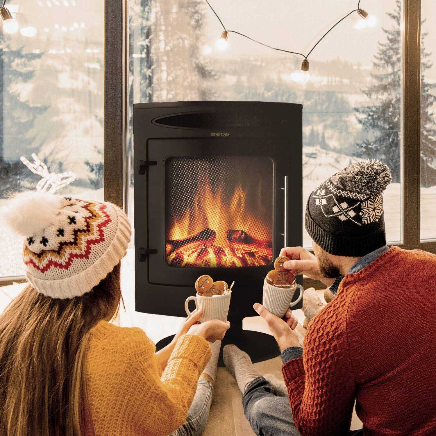 Cambridge Freestanding Electric Fireplace with Log Display CAM20FSEF-1BLK - Image 2