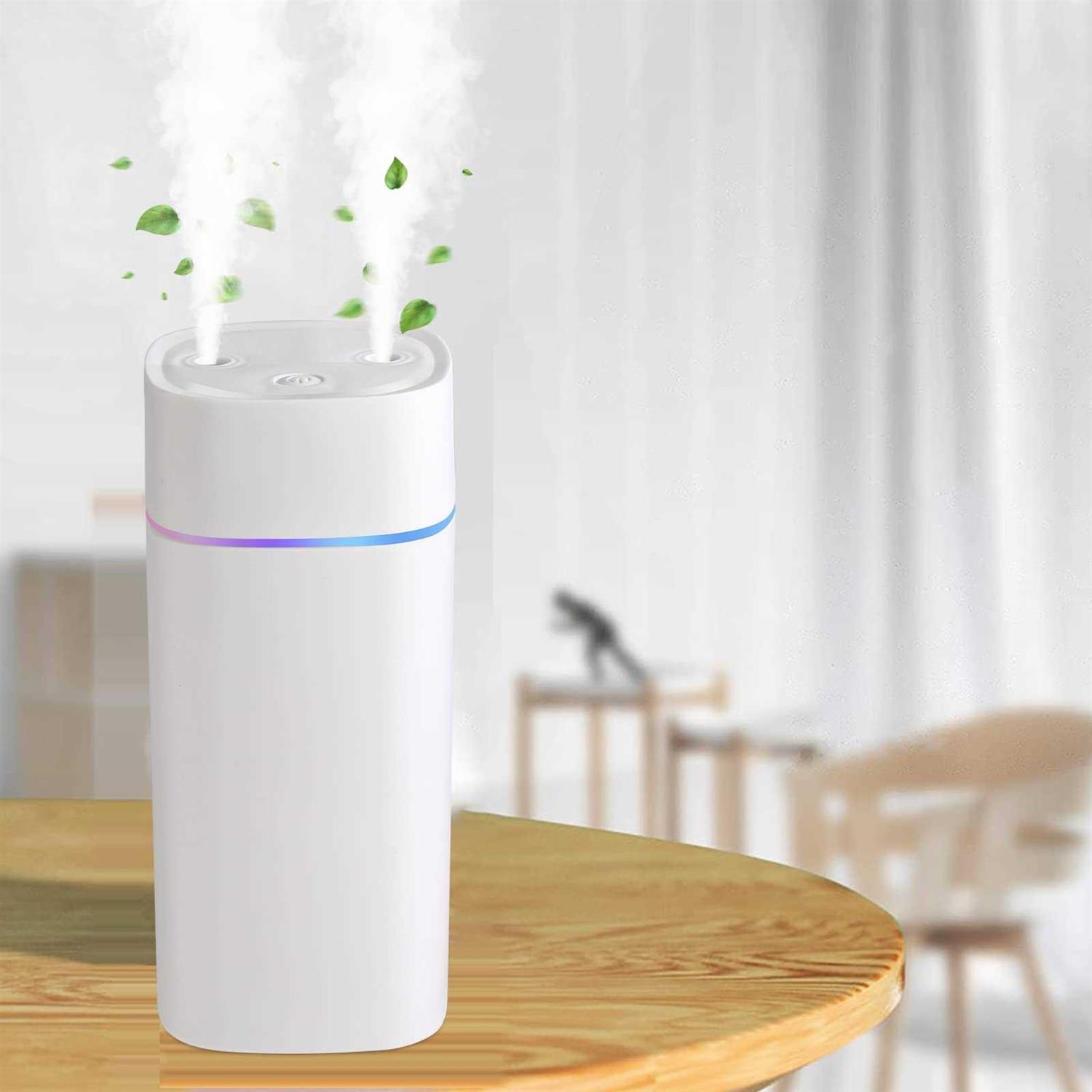 Small Humidifier Double Spray Humidifiers for Bedroom 600ml Mini Humidifier for Plant