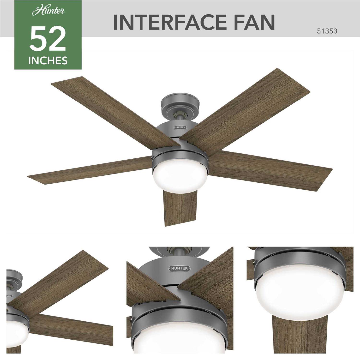 Hunter Interface with Led Light 52 inch Indoor Smart Fan - Image 2