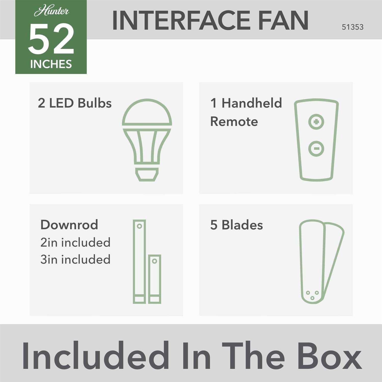 Hunter Interface with Led Light 52 inch Indoor Smart Fan - Image 5
