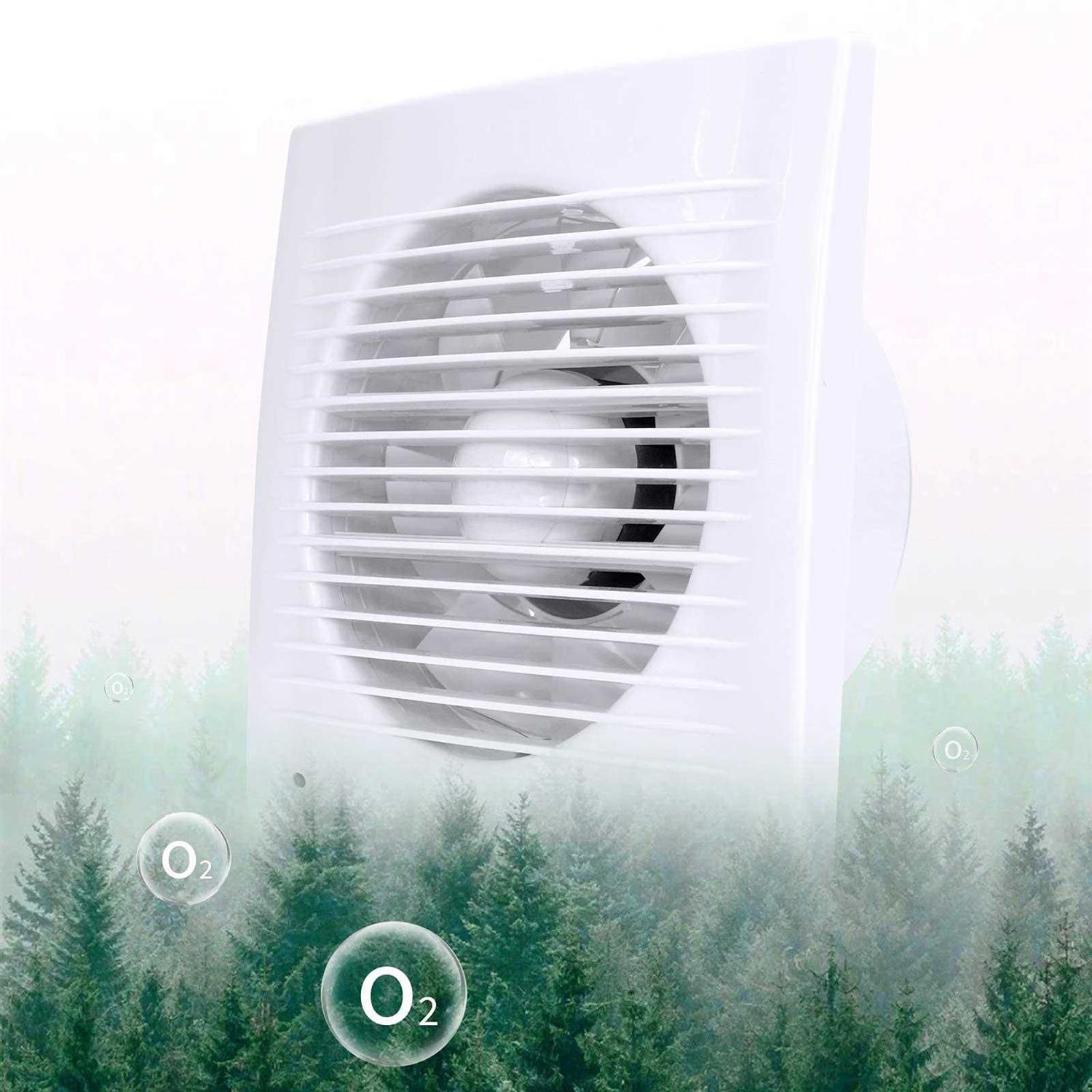 HUGOOME Exhaust Fan 12w Ventilation Extractor with Anti-backflow Check Valve Ultra Thin Window and Wall Mount Vent Fans for Kitchen Bathroom Greenhous - Image 3