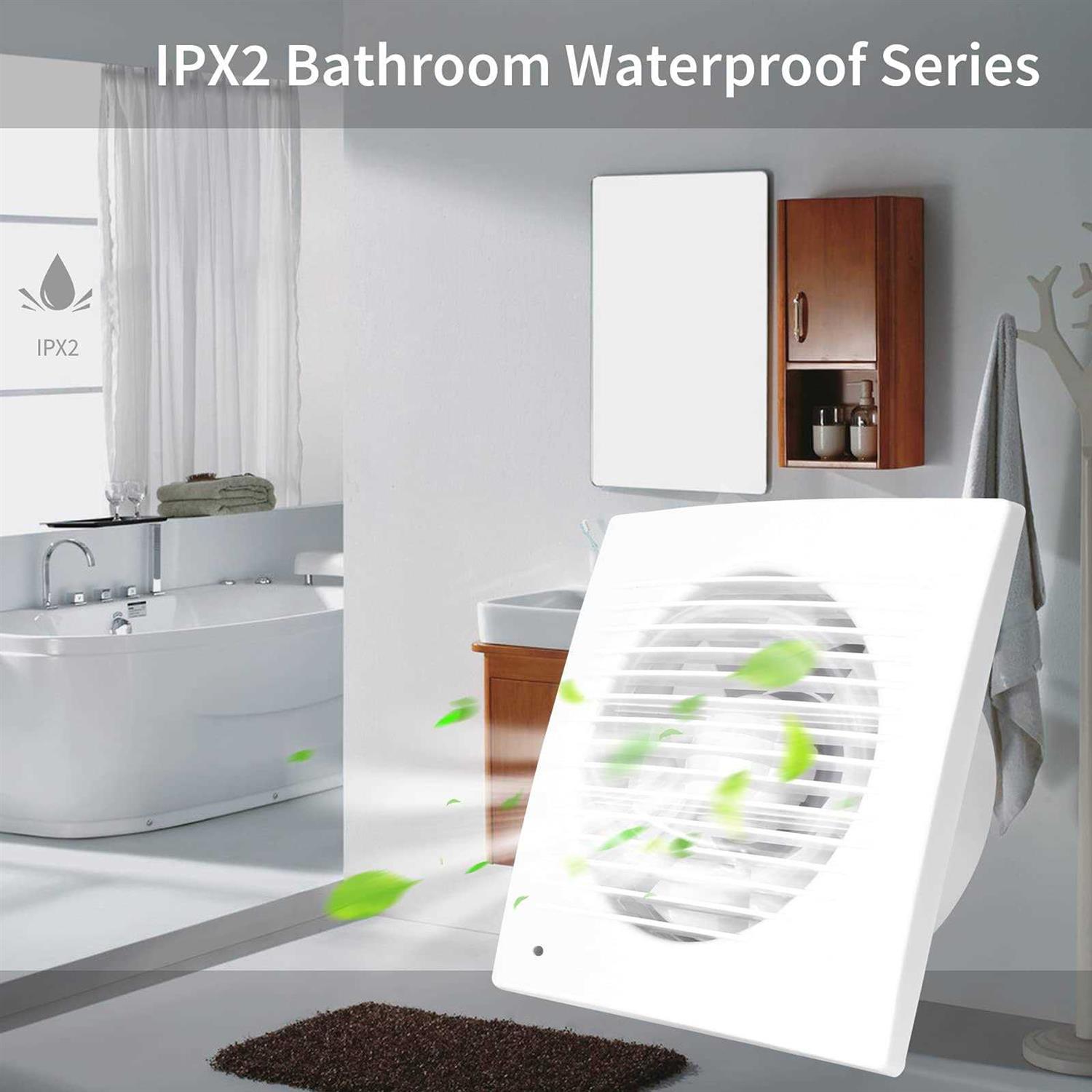 HUGOOME Exhaust Fan 12w Ventilation Extractor with Anti-backflow Check Valve Ultra Thin Window and Wall Mount Vent Fans for Kitchen Bathroom Greenhous - Image 5