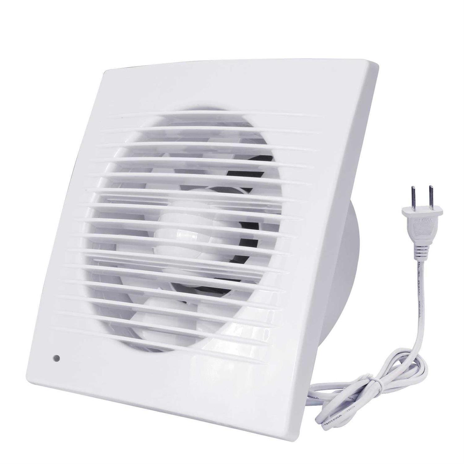 HUGOOME Exhaust Fan 12w Ventilation Extractor with Anti-backflow Check Valve Ultra Thin Window and Wall Mount Vent Fans for Kitchen Bathroom Greenhous