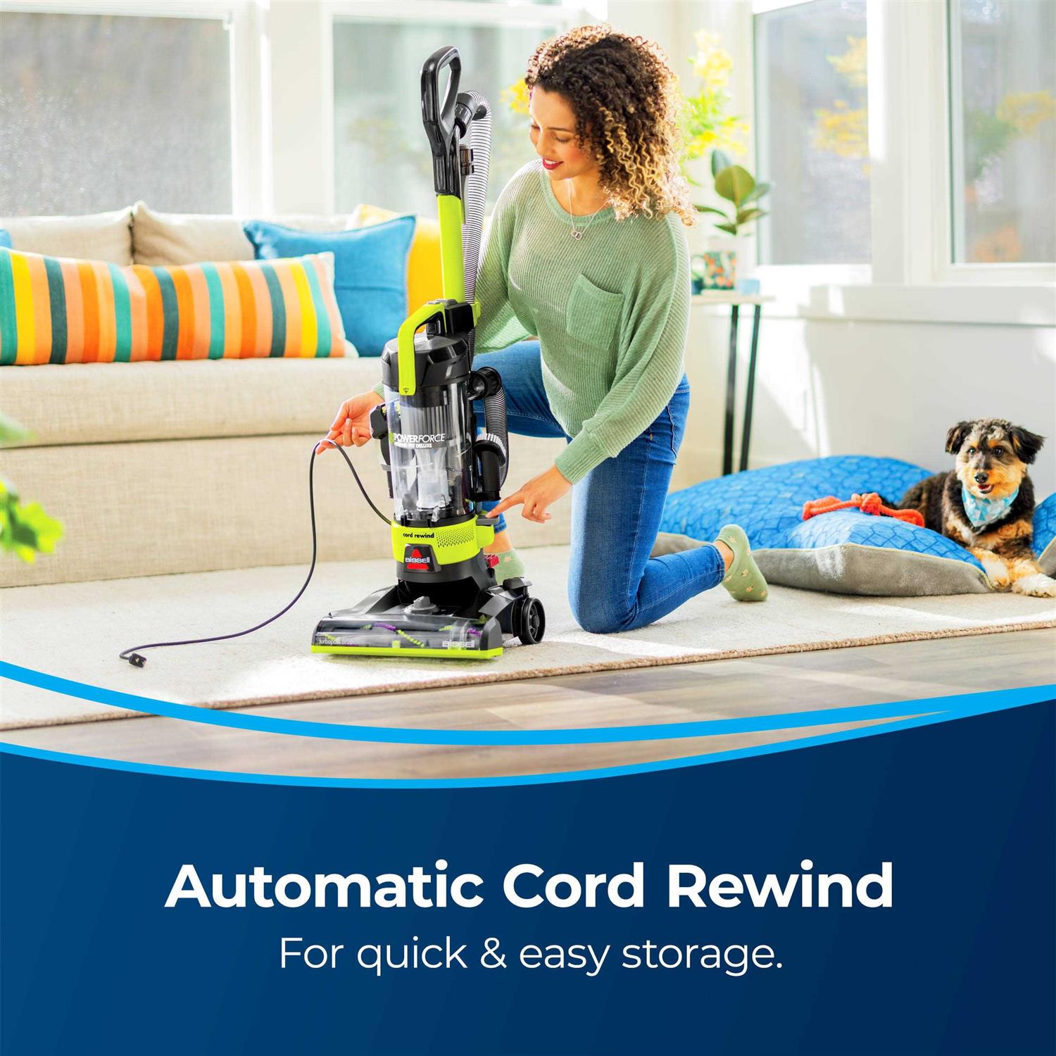 Bissell PowerForce Helix Rewind Pet Deluxe Upright Vacuum with Live Wand 3335 - Image 3