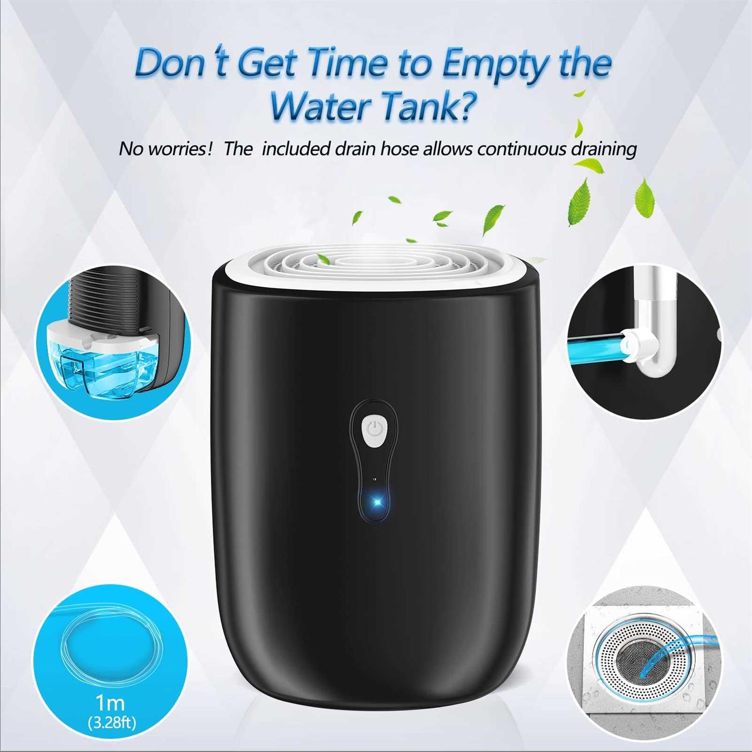 Dehumidifiers for Home,posdry 27 Oz Small Auto Shut off Dehumidifiers with Drain Hose,portable Ultra Quiet Mini Dehumidifiers for Basement - Image 5