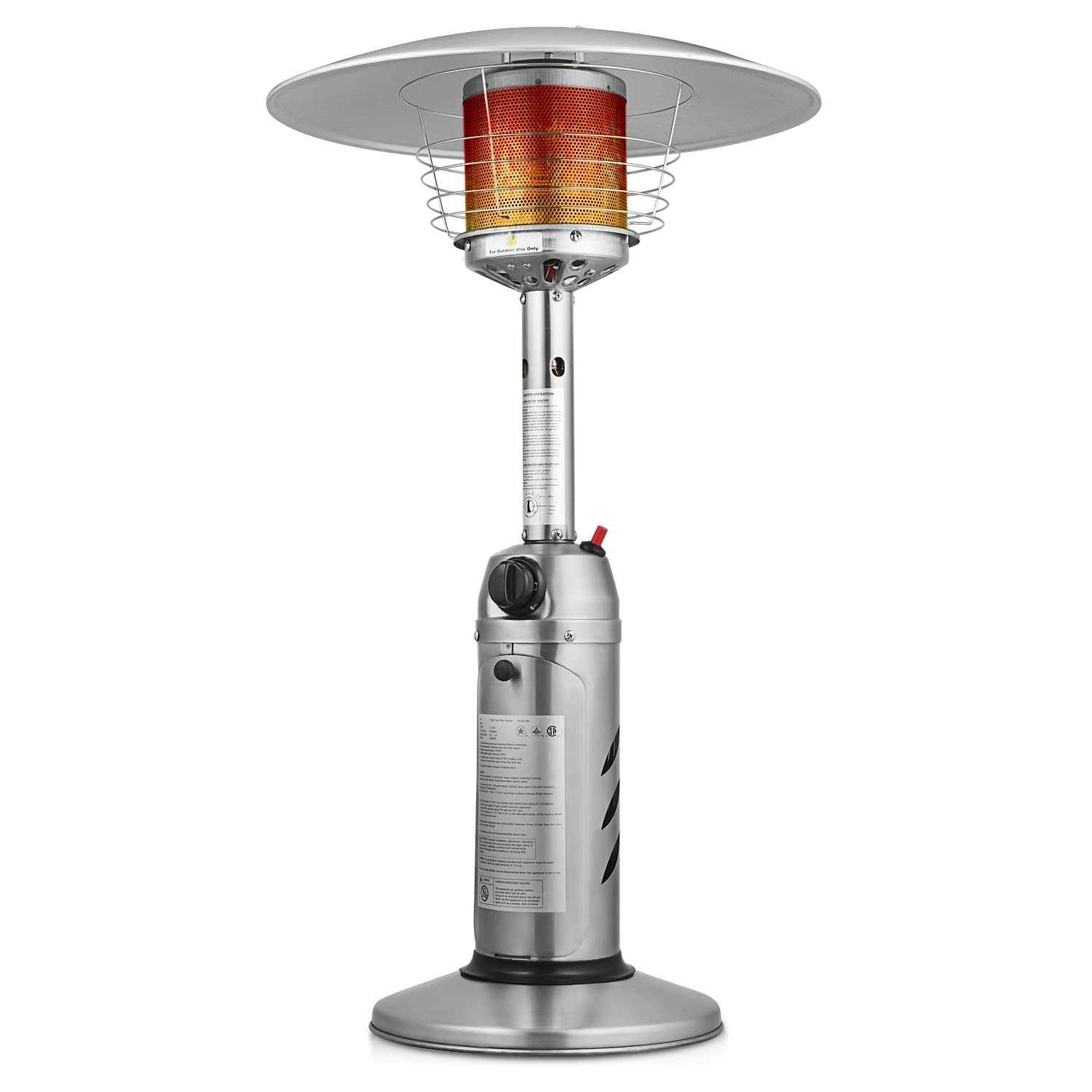 MoNiBloom 11000 BTU Patio Heater Outdoor Tabletop Lightweight Propane Output Electronic Ignition System Portable Outside Propane Heater