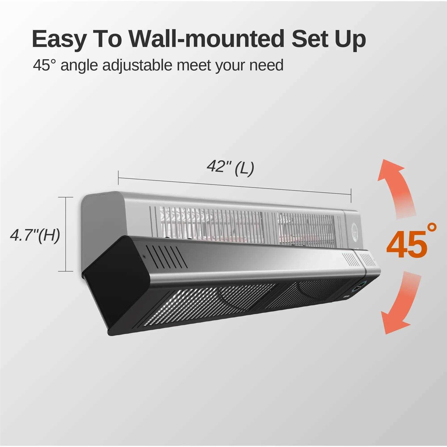 East OAK Patio Heater for Commercial Use 4000w Wall Mounted Infrared Heater - Image 2
