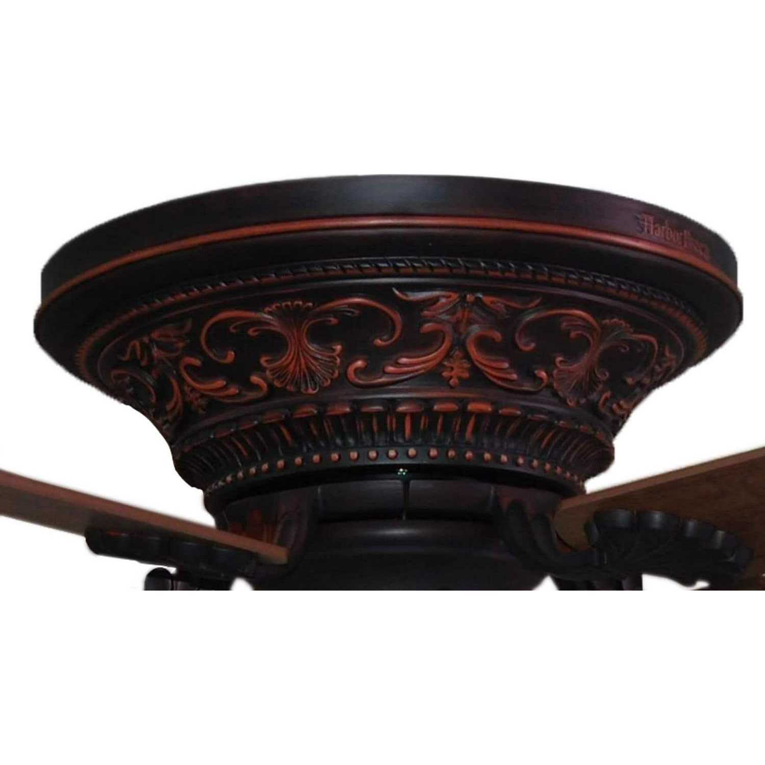 Harbor Breeze Lynstead 52-in Specialty Bronze LED Indoor Flush Mount Ceiling Fan with Light - Image 2