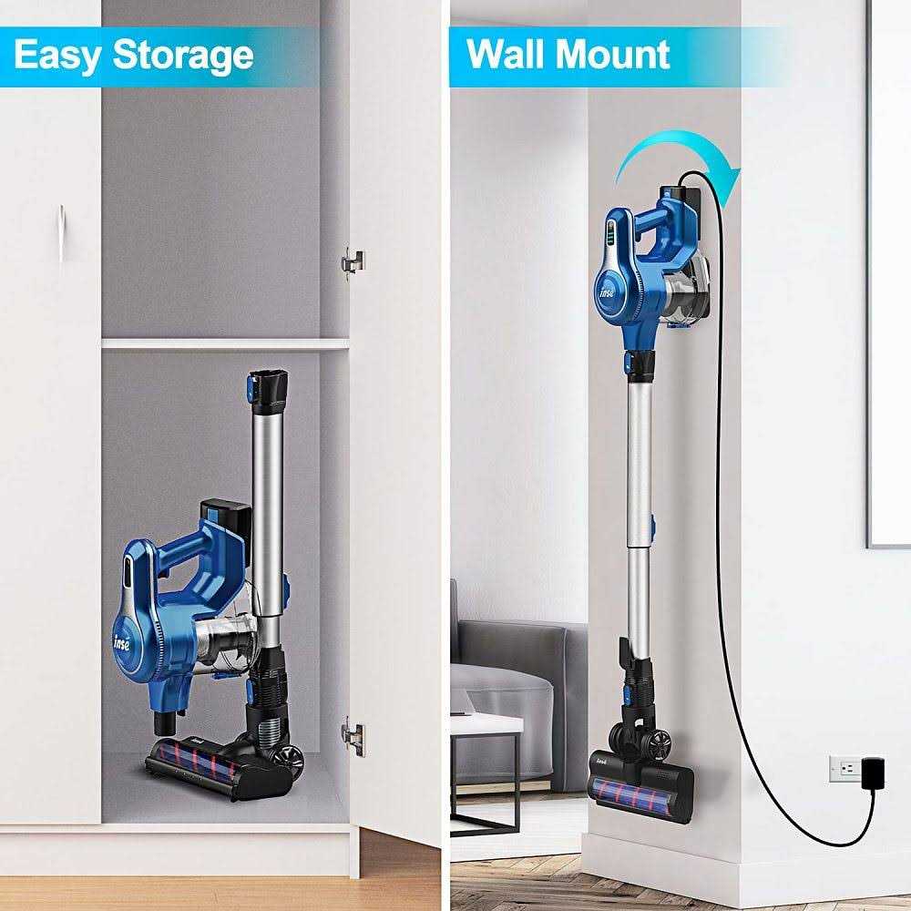 Inse Cordless Vacuum Cleaner with 2 Batteries Up to 80 Minutes Run-time Rechargeable Stick Vacuum - Image 3