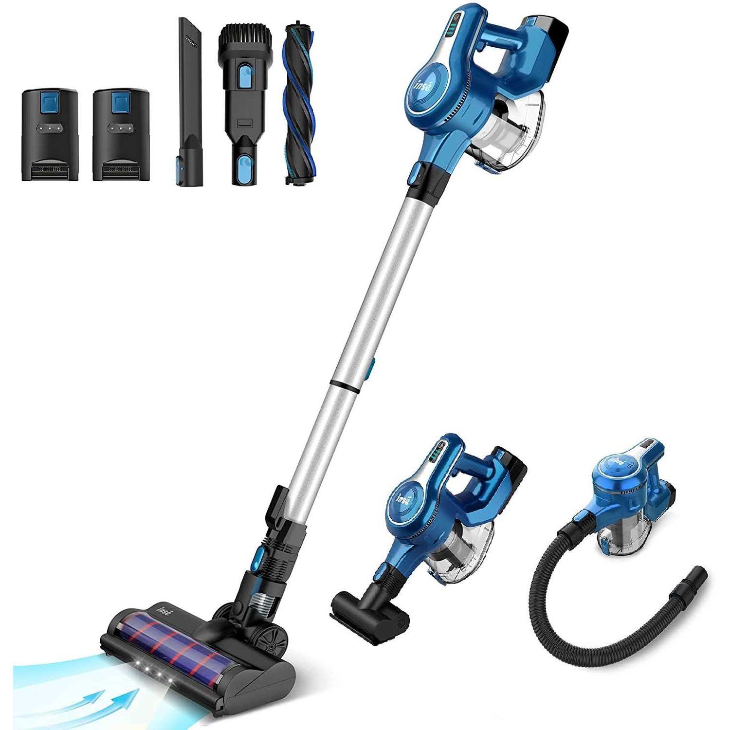 Inse Cordless Vacuum Cleaner with 2 Batteries Up to 80 Minutes Run-time Rechargeable Stick Vacuum - Image 4