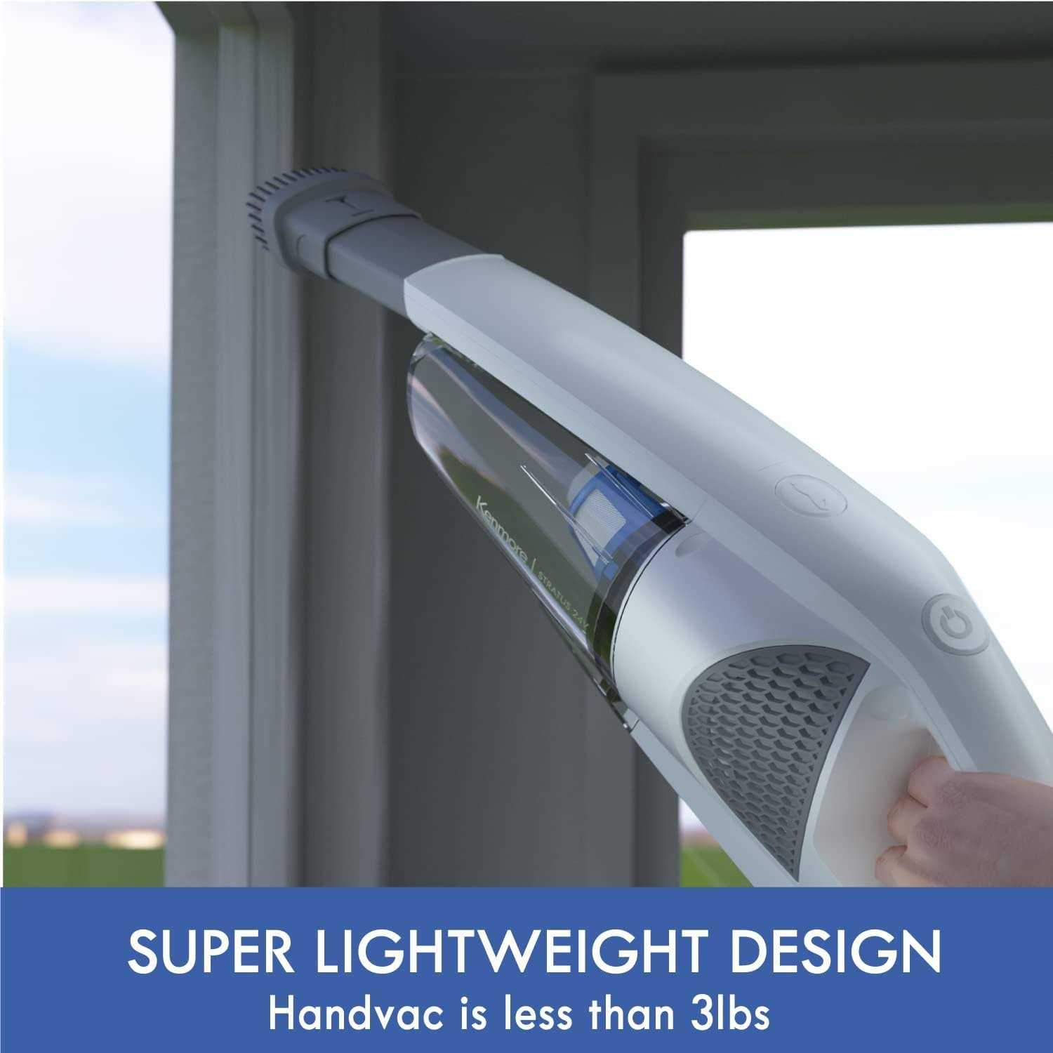 Kenmore DS1030 Cordless Stick Vacuum Lightweight Cleaner 2-Speed Power Suction LED Headlight 2-in-1 Handheld for Hardwood Floor - Image 2