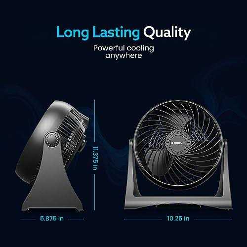 NEXAIR Air Circulator Portable Turbo Fan 3 Speed Adjustable Desk Fan Powers Cool Air-Waves Up To 25ft - Image 3
