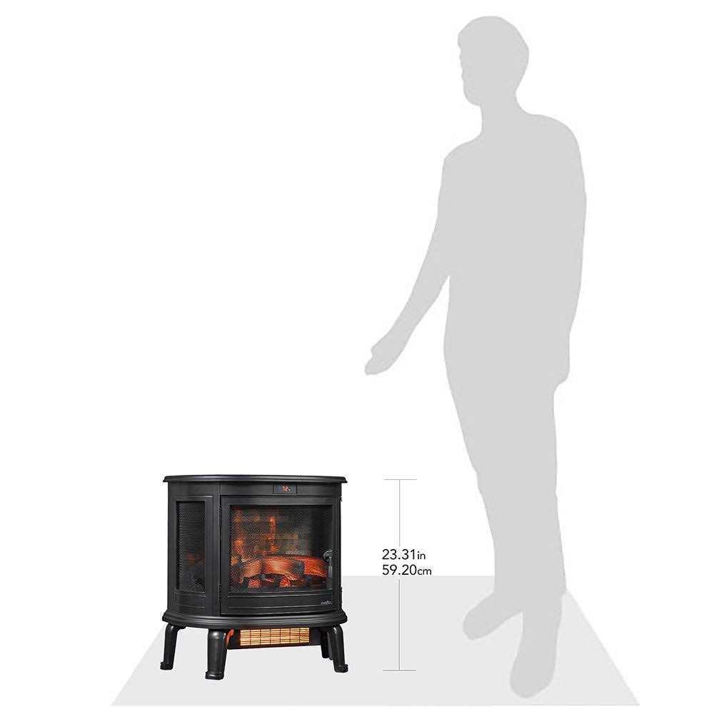 Duraflame Black Curved Front 3D Infrared Electric Fireplace Stove with Remote Control - Image 4