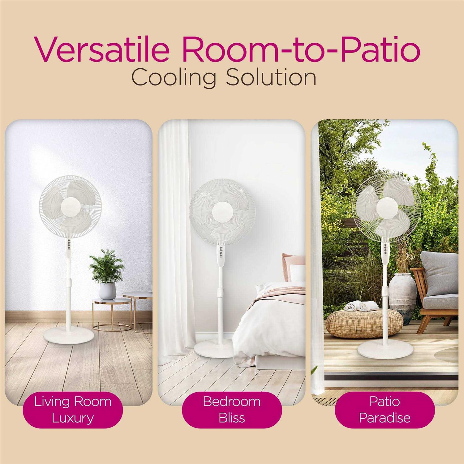 HomePointe Oscillating Stand Fan - Image 2