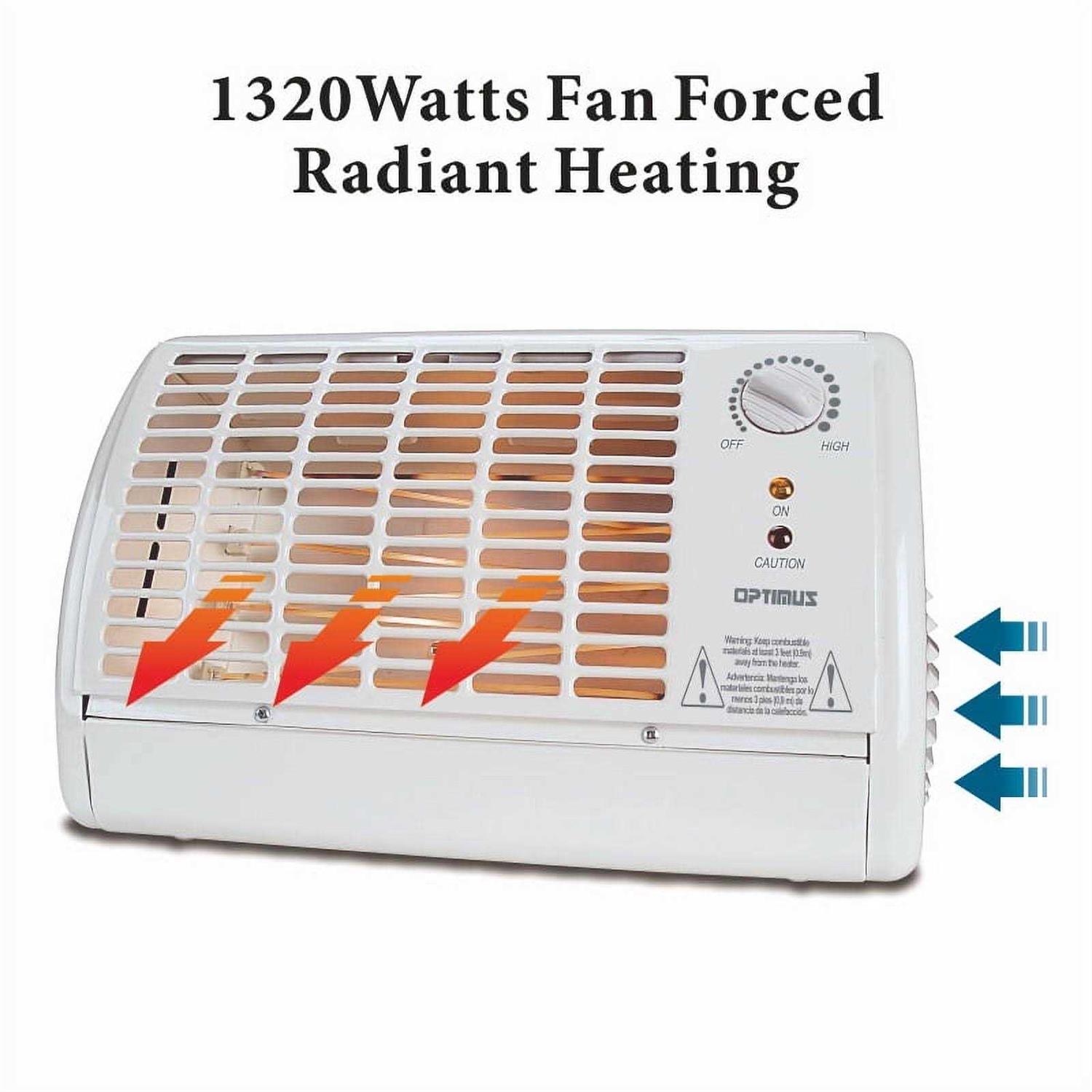 Optimus Portable Fan Forced Radiant Heater with Thermostat - Image 2
