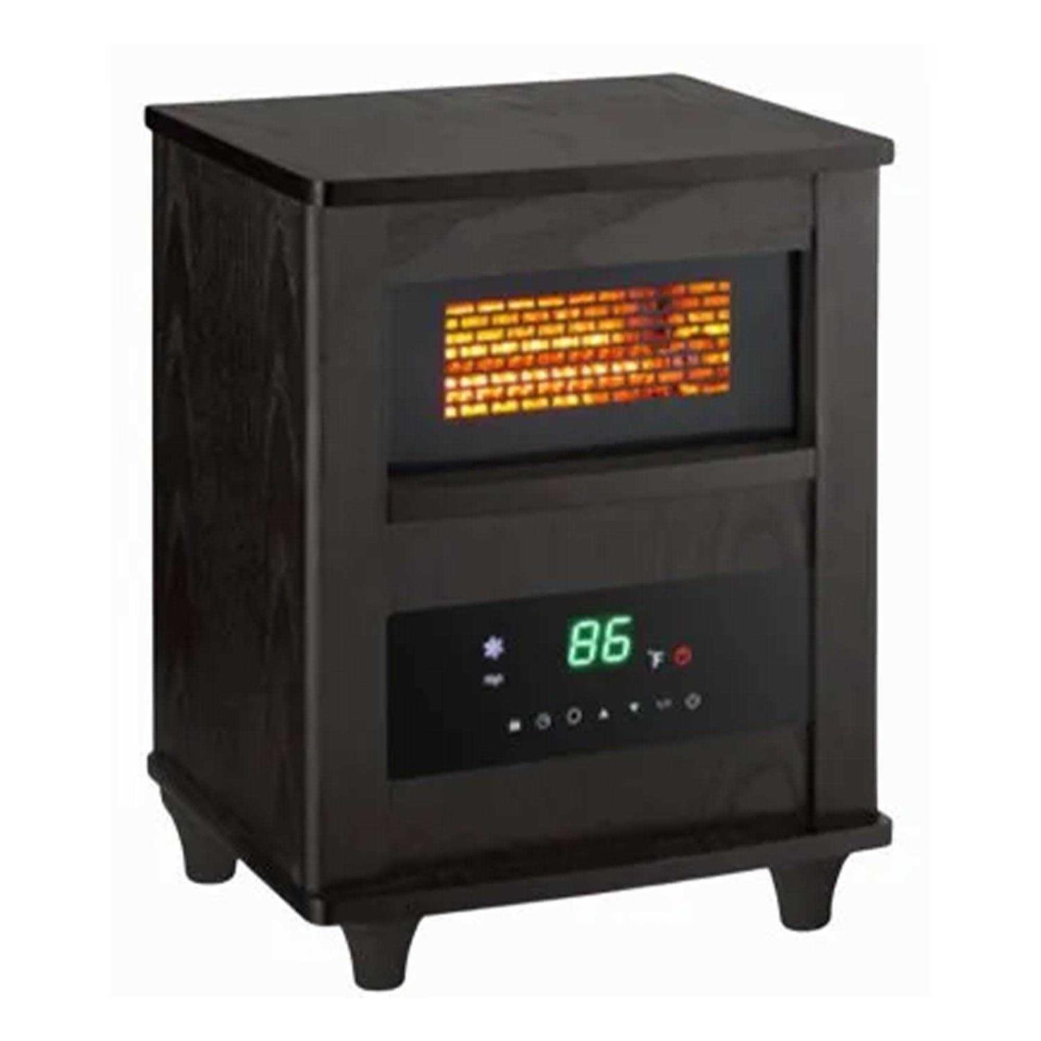 Comfort Zone Wood Cabinet Infrared Quartz Heater with Remote