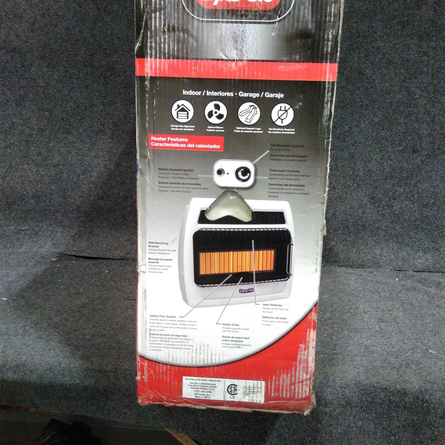 Dyna-Glo 30,000 BTU Liquid Propane Infrared Vent-Free Thermostatic Wall Heater IRSS30LPT-2P - Image 4