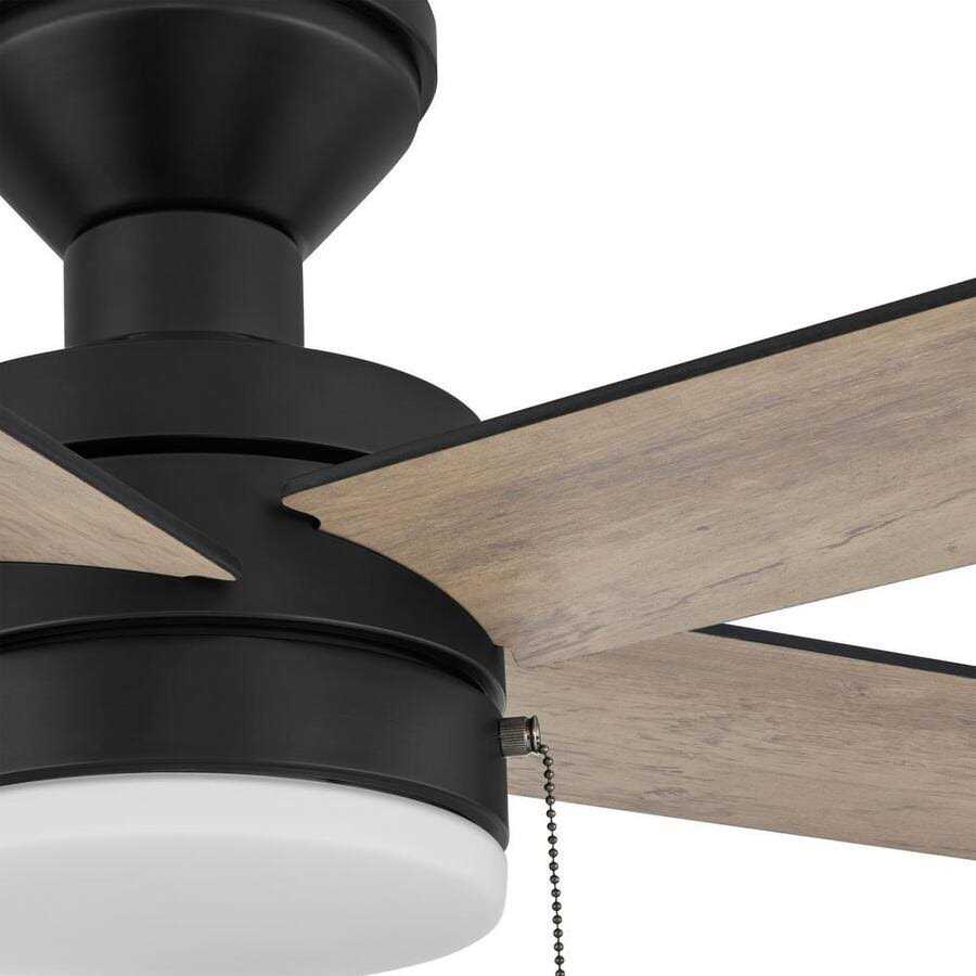 Hampton Bay Caltris 52 in. Integrated LED Indoor/Outdoor Matte Black Ceiling Fan with Light and Pull Chains Included AK382HG-MBK - Image 2