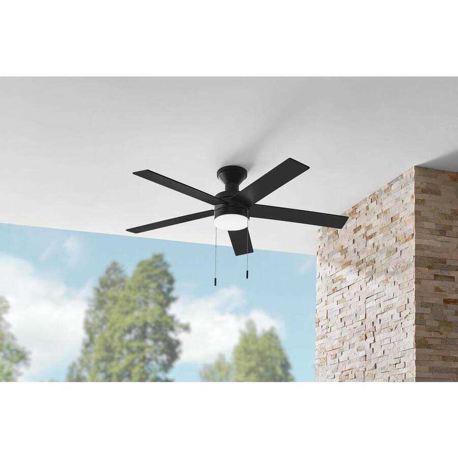 Hampton Bay Caltris 52 in. Integrated LED Indoor/Outdoor Matte Black Ceiling Fan with Light and Pull Chains Included AK382HG-MBK - Image 5