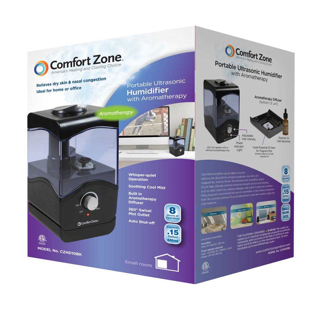 Comfort Zone Personal Wave Portable Ultrasonic Aromatherapy Humidifier - Image 2