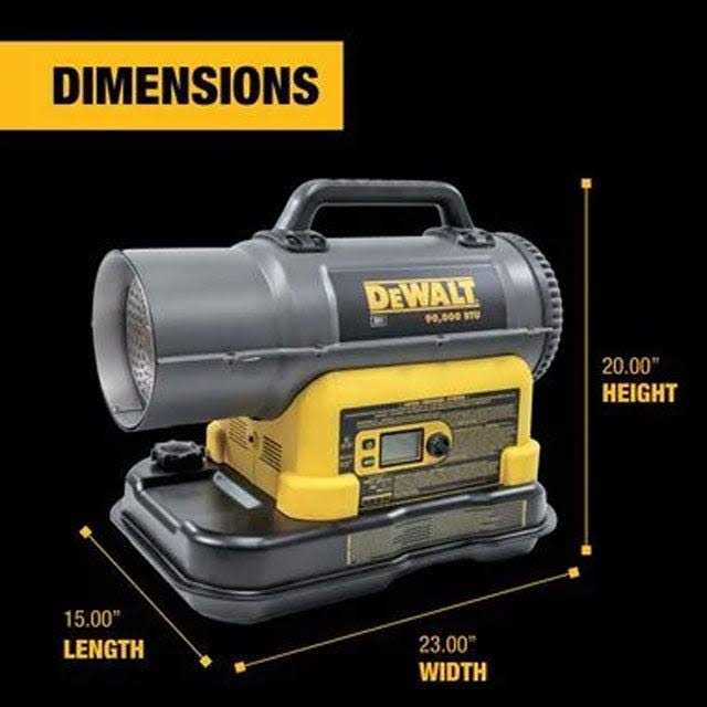 DEWALT 90,000 BTU Cordless Forced Air Kerosene/Diesel Heater F340991 - Image 2