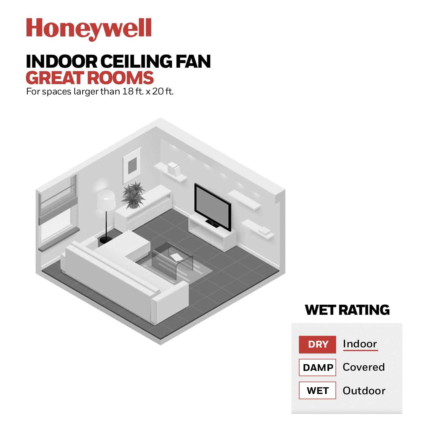 Honeywell Ceiling Fans 51473-01 Xerxes Ceiling Fan - Image 4
